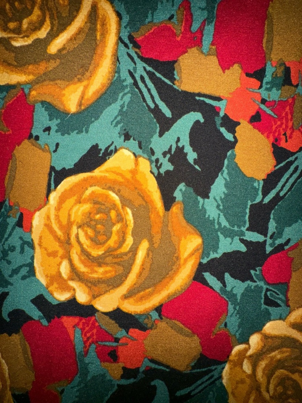 LuLaRoe Midi Dress in Mustard Yellow, Green and Pink Floral - Picture 4 of 5